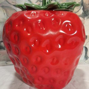 Vintage Porcelain McCoy Strawberry Cookie Jar 🍓🍪